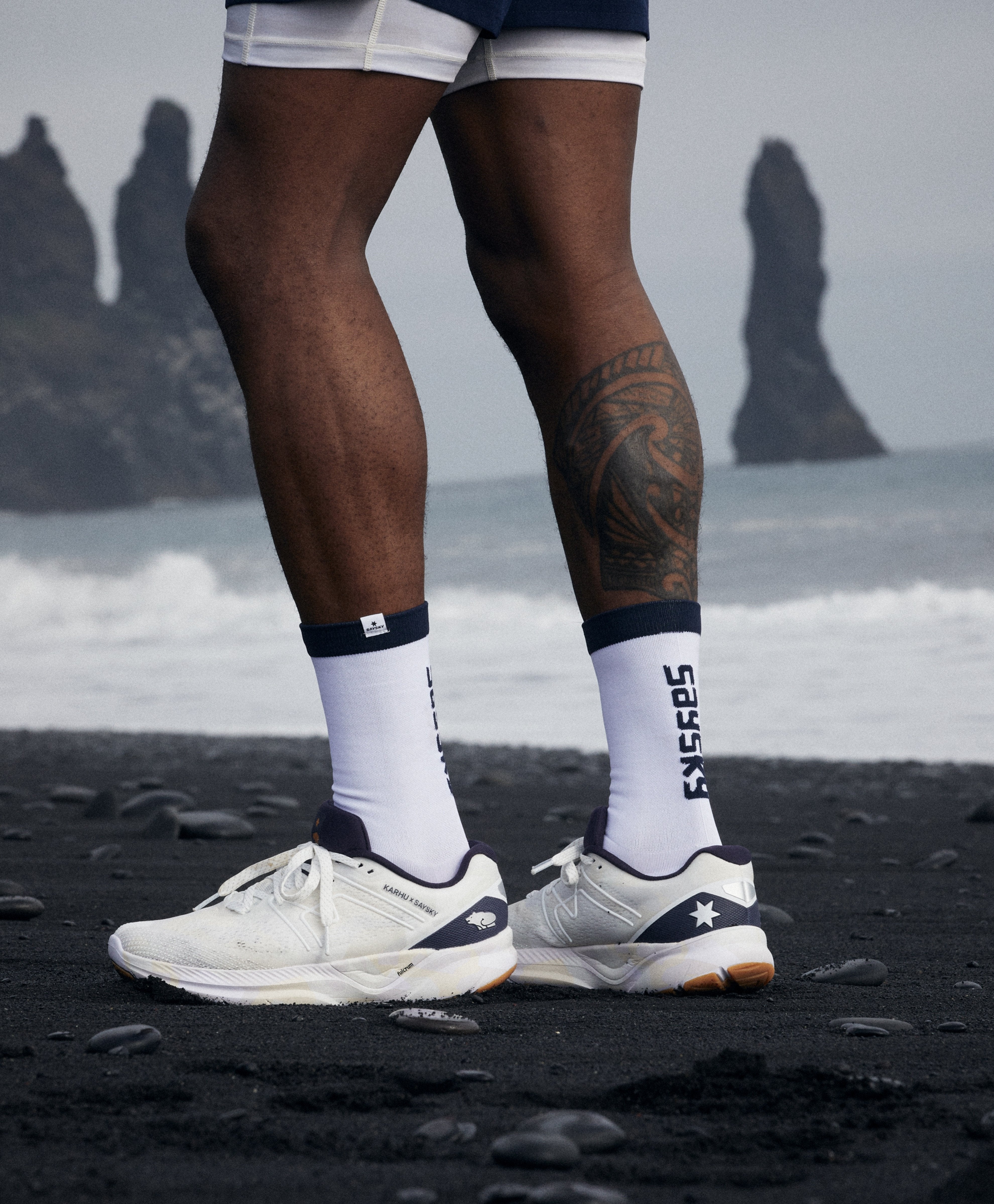 White unisex  x SAYSKY Combat running socks | Karhu near me